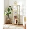 Narrow Glass Shelf Bookcase with Steel Frame for Bedroom Living Room Office Bathroom Storage
